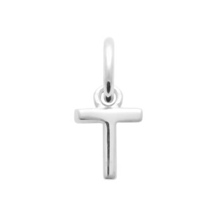 Lettre argent rhodie T simple