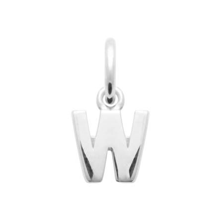 Lettre argent rhodie W simple