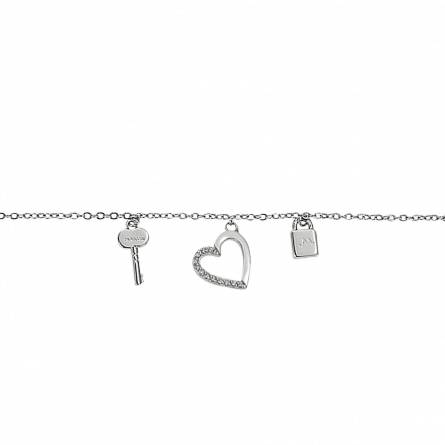Lock & Key Bracelet with Heart 