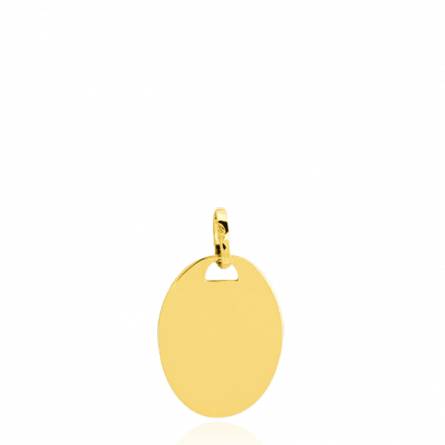 Médaille or jaune petite ovale