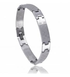 Man bracelet steel checkerboard superior