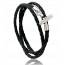 Man leather Austin black bracelet mini