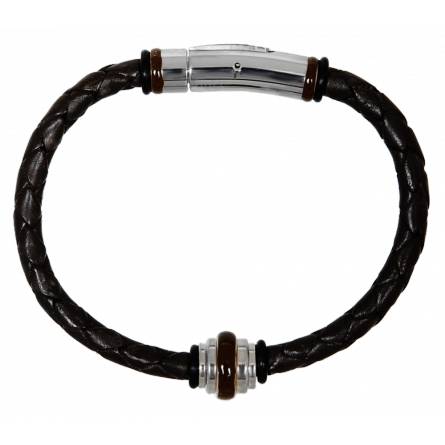 Man leather brown necklace