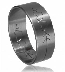 Man ring inlaid sacred love