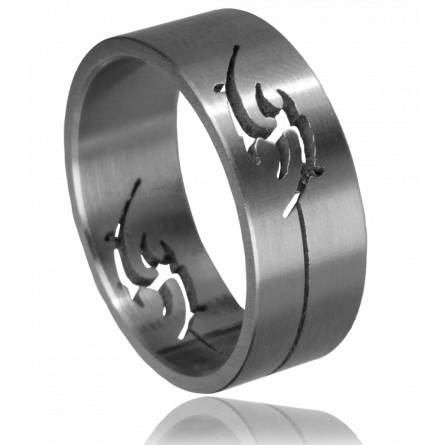 Man ring inlaid tribal 2