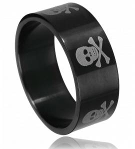Man ring steel black poison