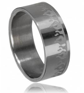 Man ring steel flaming