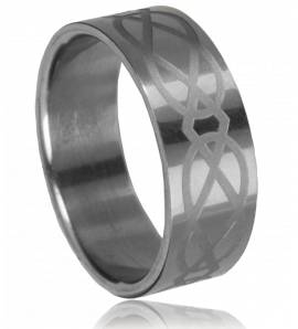 Man ring steel illusion
