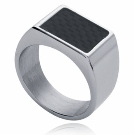 Man signet ring steel carbon