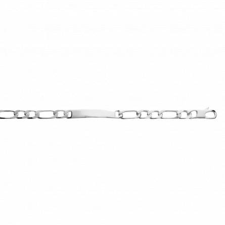 Man silver 1-2 brillant 5 figaro bracelet