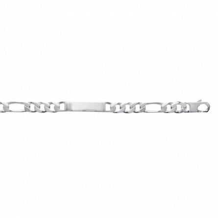 Man silver 1-3 brillant 7 figaro bracelet