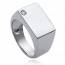 Man silver Adam rectangles ring mini