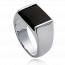 Man silver Adis black ring mini