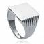 Man silver Adrien square ring mini