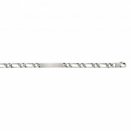 Man silver Argent vieilli maille figaro 1-1  bracelet