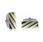 Man silver Diagonale cufflinks