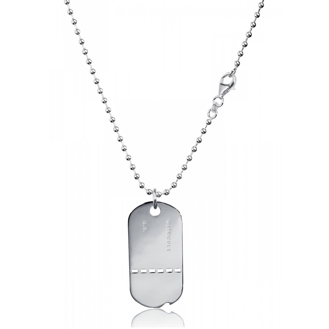 Man Silver militaire Military tag