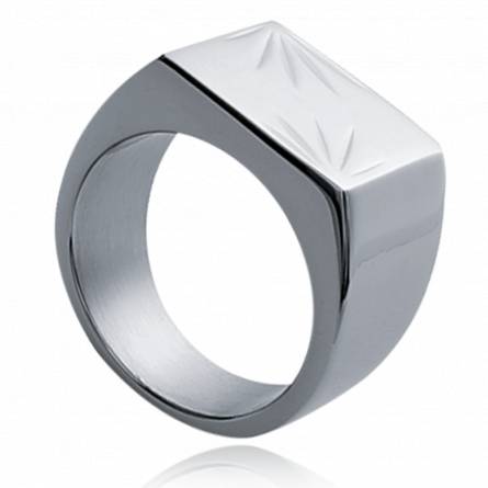 Man stainless steel Amorgos rectangles ring