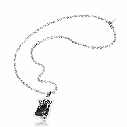 Man stainless steel Burned black necklace