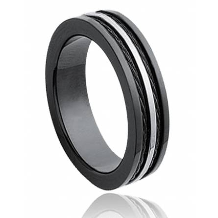 Man stainless steel Cables 5 black ring
