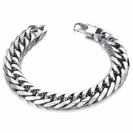 Man stainless steel curb bracelet