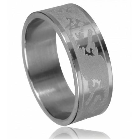 Man stainless steel Dragon grey ring