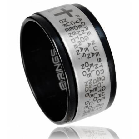 Man stainless steel Enigma black ring
