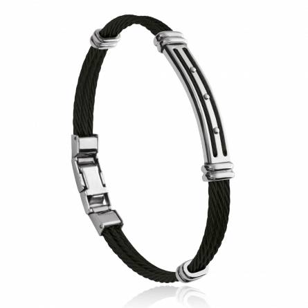 Man stainless steel Héli grey bracelet