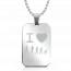 Man stainless steel I love Regression  rectangles beaded necklace mini