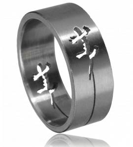 Man stainless steel Incrustée Salamandre ring