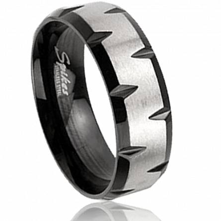 Man stainless steel Rockledge black ring