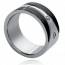 Man stainless steel Ruthénium 2 black ring mini