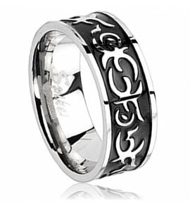 Man stainless steel Vermont black ring