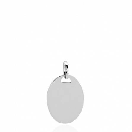 Medaille or blanc petite ovale 