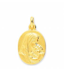 Medaillon Or Vierge Marie et son enfant Jésus