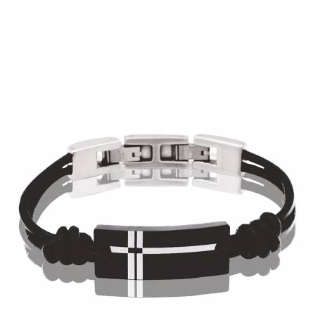 Minimal Cross Steel Bracelet