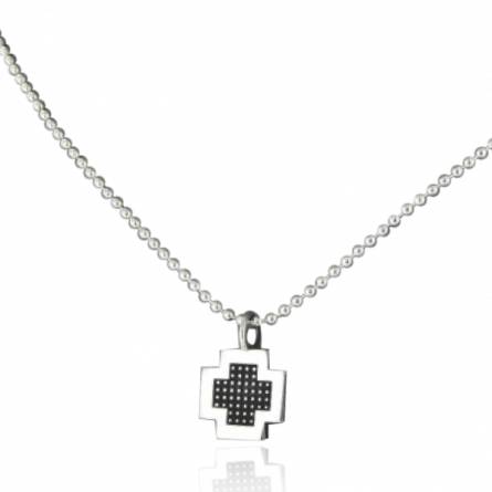 Minimaliste croix pixellisée necklace