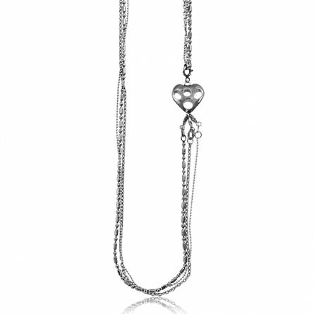 Necklace rhodium metal clasp love