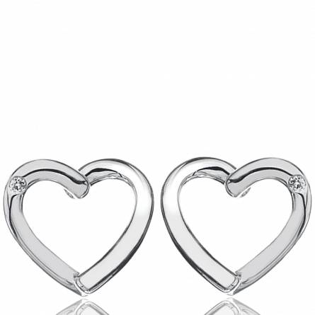 Orecchini donna argento Diamond Heart cuore