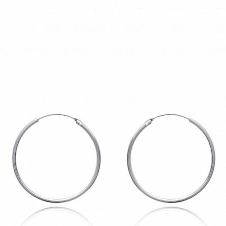 Orecchini donna argento Distinction 3.5 cm creolo