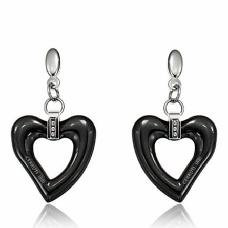 Orecchini donna ceramica Shanice cuore nero