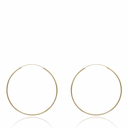 Orecchini donna placato in oro Classique 8 cm arrotondato