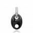 Pendentif argent céramique grain de café noir mini