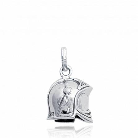 Pendentif argent Casque pompier F 1