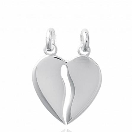 Pendentif argent coeur sectionnable fidèle  