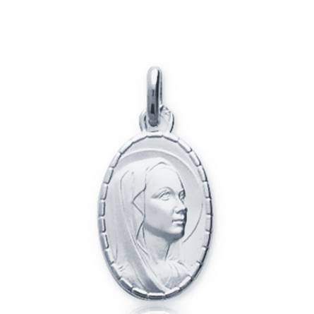 Pendentif argent ovale Vierge Marie