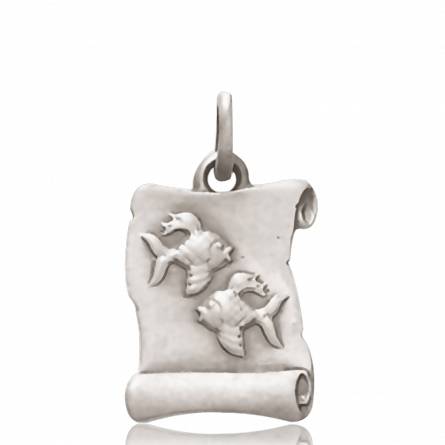 Pendentif argent vieilli poisson