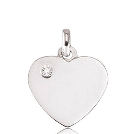 Pendentif Coeur Or Blanc Passion