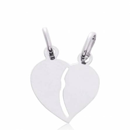 Pendentif Coeur Or blanc Sectionnable