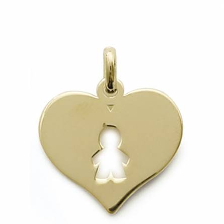 Pendentif coeur ouvert garcon